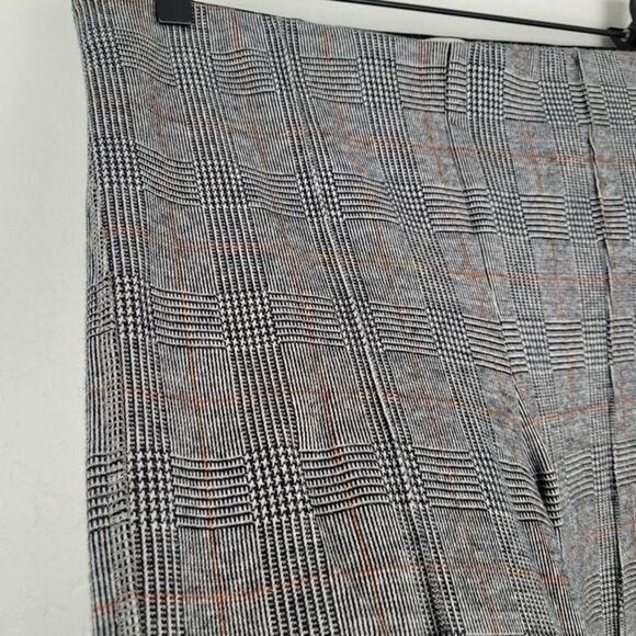 Anthropologie Size S The Essential Crop Flare Stretch Pull On Pants Plaid Gray - Picture 9 of 12